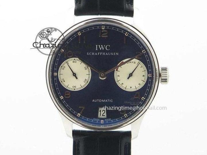 MIROTIME 0409 Packable Portuguese IW358304 ZF 1:1 Best Edition SS White Dial Blue Markers on Leather Strap A 7079
